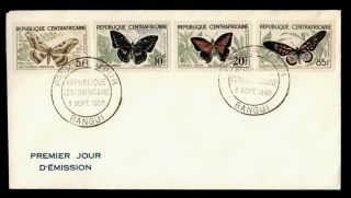 Dr Who 1960 Central African Republic Butterfly Fdc C126222