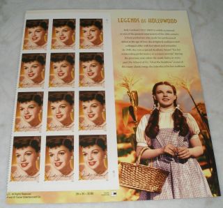 Us Scott 4077 Judy Garland Legends Of Hollywood 2005 Mnh 12 39c Stamps (2 Pb)
