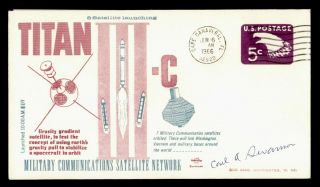 Dr Who 1966 Cape Canaveral Fl Titan Iii Space Satellite Stationery C135552
