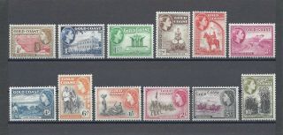 Gold Coast 1952 - 54 Sg 153/64 Mnh Cat £70