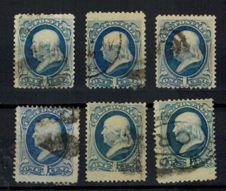 Us Postage Stamps - Sc 182 1 Cent Ben Franklin