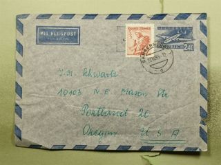 Dr Who 1956 Austria Ganserndorf Uprated Airmail Stationery To Usa E49886