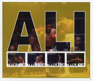 Tuvalu 2015 Mnh Muhammad Ali 4v M/s Boxing