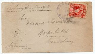 1894 Guatemala To Germany Cover Via Usa,  Bird Stamp,  Color Cancels