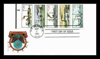 Dr Jim Stamps Us Steamboats Booklet Pane House Of Farnum Fdc Cover Scott 2409a