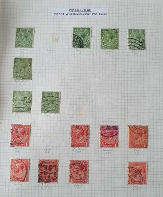 Gb Stamps King George V 1912 - 24 Set,  Shades Joblot