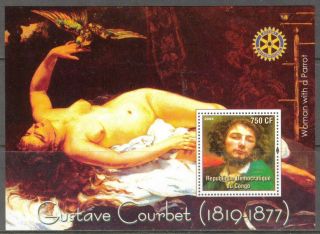 Congo 2004 Art Paintings Nudes Gustave Courbet S/s Mnh Privat