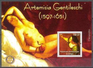 Congo 2004 Art Paintings Nudes Artemisia Gentileschi S/s Mnh Privat
