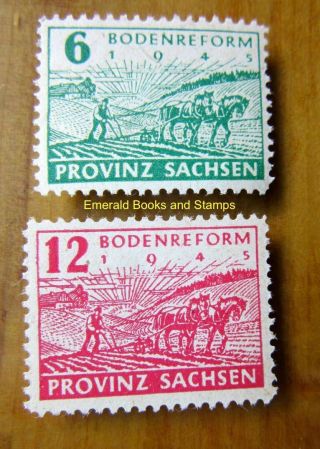 Ebs Germany 1945 Soviet Zone Sbz Saxony Land Reform Perf Michel 85a - 86a Mnh
