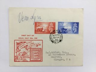 Vera Lynn Signed 1948 Channel Island Liberation Fdc