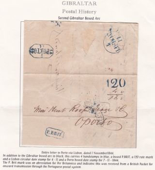 1844 Gibraltar Framed Pmk Letter Middleton Bland - Lord Of The Isles Labrador