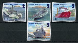 Tristan Da Cunha 2018 Mnh Royal Navy Hms Portland Lancaster 4v Set Ships Stamps