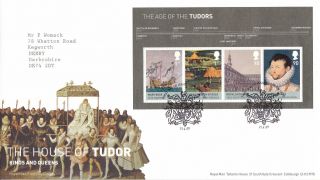 21 April 2009 House Of Tudors Miniature Sheet Rm First Day Cover London Se10 Shs