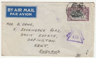 Ceylon: Gvi Censored Cover; G.  E.  Orme,  Raf,  To Orpington,  Kent,  Uk,  30 Nov 1945/6