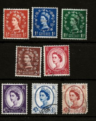 1959 (16a) Sg599 - - 609 Wildings 3rd Graphite Set F 8 Good To Fine