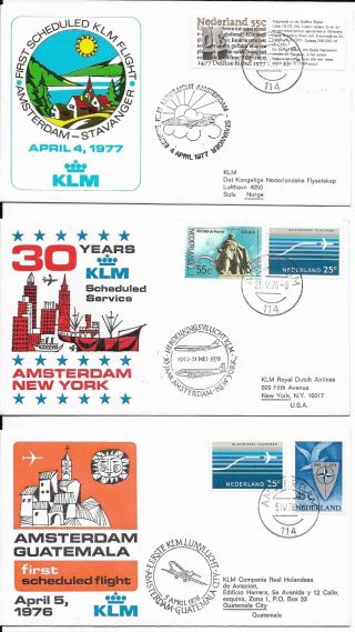 15 Klm Commemorative Covers,  1970s To 1990