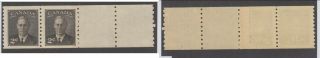 Mnh Canada 2 Cent Kgvi Coil End Strip 298 (lot 15922)