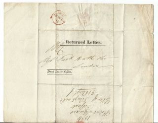 Returned Letter - - 1836 -  Dead Letter Office  Letter Of 5th Aug Returned 31st Aug