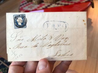 Rare Portugal Folding Letter Covers 1856 3