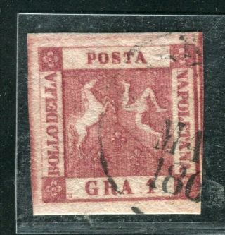Italy Naples: 1858 Early Classic Imperf Issue Fine 1g.  Value,  Postmark