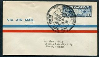Us Cover First Flight Atlanta Miami Route 1926 C10 Tied Uptown 55024