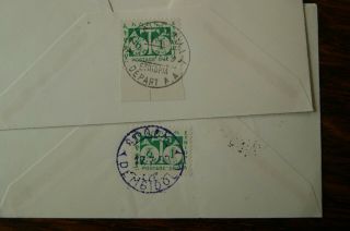 1959 ETHIOPIA POSTMARKS DEMBIDOLO & DEPART A.  A,  1c POSTAGE DUE addressed SWEDEN 2