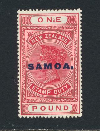 Samoa 1918,  £1 Postal Fiscal Perf 14½x14,  Vf Mlh Sg 132 Cat£110 (see Below)