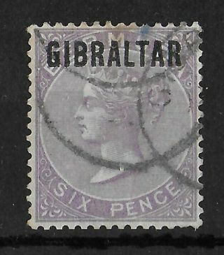 Gibraltar 1886 6d Deep Lilac Sg 6 Cv £225