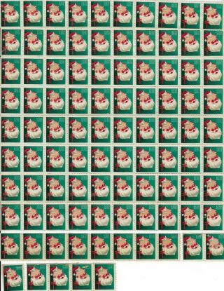 1951 Christmas Seals 95 Stamps Separated Perfs Only Bottom 2 Rows Have Gum