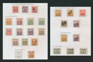 Hungary Stamps 1919 France Occupation & Values,  2 Pages Of Og Vf