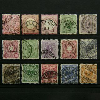 Classic Germany,  Empire,  Selection Of 15 Different 19th Century,  Cv $30.