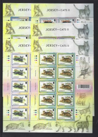 Jersey 2002 Jersey Cats Set Of 6 Complete Sheets Unmounted,  Mnh