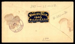 Mayfairstamps Us 1905 Worlds Fair St Louis Seal Barrel Cancel Massachusetts Cove