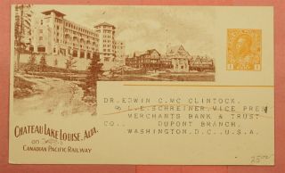 1925 Canada Pacific Railway Co Chateau Lake Louise Hotel Advertising Postal Card
