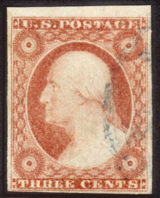 Us Stamp: 11a Plated 2l3,  Deep 1855 Orange Red,  Ex.  Amonette