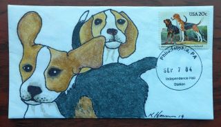 Dogs,  Coonhound & Foxhound 2021 Fdc,  Signed Hayden Cachet With Rare Cancel