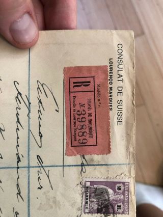 Rare Mozambique Portugal Colonial Cover To Nyasaland (Registered) 3