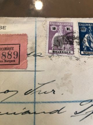Rare Mozambique Portugal Colonial Cover To Nyasaland (Registered) 6