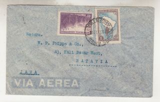 Argentina,  1937 Airmail Cover To Neth.  East Indies,  Paris,  France Transit.