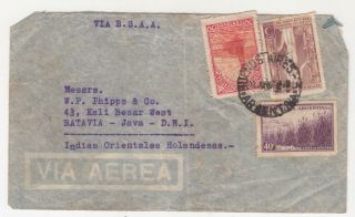 Argentina,  1937 Bsaa Airmail Cover To Netherlands East Indies