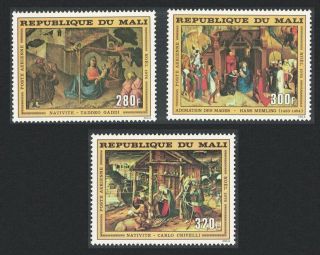 Mali Christmas Religious Paintings Issue 1976 3v Mnh Sg 560 - 562