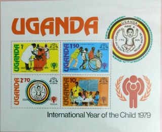 104.  Uganda 1979 Stamp M/s Year Of The Child O/p Uganda Liberated.  Mnh