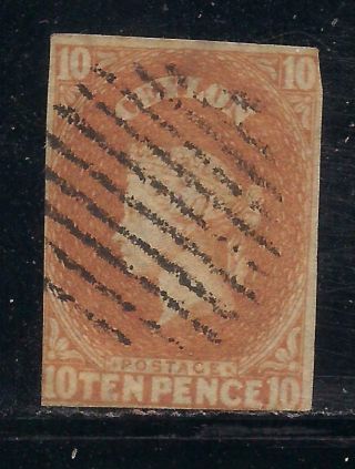 Ceylon 1857 - 59 10d Dull Vermilion Wmk Star Sg9 Fu Cv £325