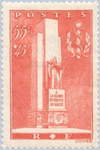 Ebs France 1938 Military Health Service - Memorial Yt 395 Mnh Cv €25 ($40)