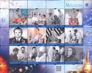 Moldova 2018,  Space,  Medicine,  Sheetlet Of 12v