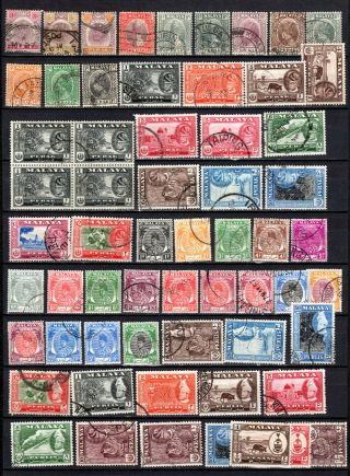Malaya Malaysia Straits Settlements 1896 - 1957 States Selection Stamps