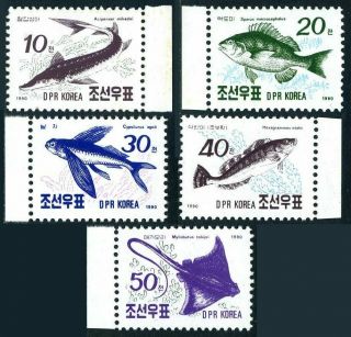 Korea 2951 - 2955,  Mnh.  Michel 3154 - 3158.  Fish,  1990.  Ray.