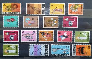 Singapore 1969 Definitives Sg 101 - 115 Plus 108a And 112a - Postage