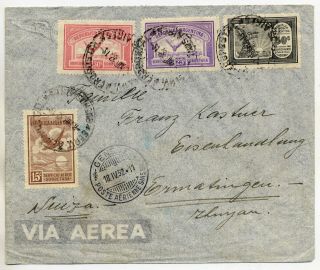 Argentina 1932 Fine Airmail Cover From Buenos Aires To Ernahingen Switzerland