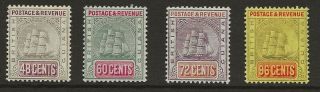 British Guiana Sg 247a/50 Top Values Of 1905/7 Wmk Mult Crown Ca Set Fine
